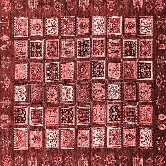 Ahgly Company Indoor Square Abstract Red Modern Area Rugs, 3' Square