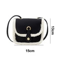 thumbnail image 2 of Bolso de peluche Bolso bandolera infantil de moda mini bolso de hombro para niña negro, 2 of 6