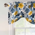 thumbnail image 5 of Tie Up Valances for Windows, Tropical Leaf Adjustable Valance Curtains Window Treatment for Living Room, Orange Blue Palm Plants Summer Pastoral Rod Pocket Kitchen Curtains & Drapes 42x12 Inch, 5 of 9