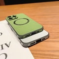 thumbnail image 4 of Magnetic for iPhone 13 Pro Max Case 6.7" 2021, Soft Leather, Built-in Luxury Camera Lens Protector Full Protection Phone Cover with Magsafe for Women Girls Boy Men, C-Green, 4 of 17