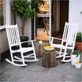 thumbnail image 7 of PetFurnishn Outdoor Rocking Chair Oversized Wooden Patio Chairs with Widened Armrest High Back Porch Rocker for Lawn, Garden, Backyard, Fire Pit (White), 7 of 7