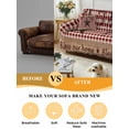 thumbnail image 5 of Texas Star Farmhouse Sofa Covers for 2-3 Cushion Couch L-Shaped Sectional, Rustic Red Plaid Berry Wooden Washable Sofa Covers Slipcover for Living Room Furniture, Couch Cover Blanket 71"x134", 5 of 9
