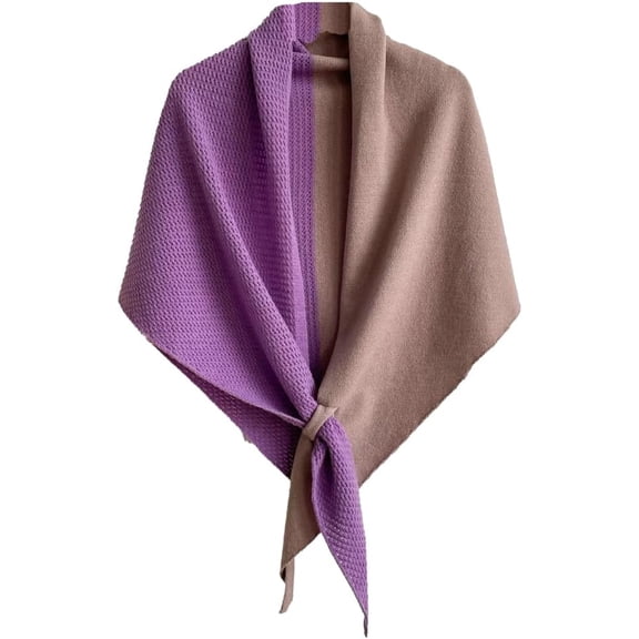 KuKuzhu Double-color Shawl Wraps Women Crochet Shawl Scarf Triangle Sweater Cover Up Elegant Cardigan Poncho Cape Wrap 2026