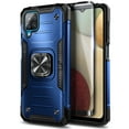 thumbnail image 4 of Nagebee Case for Samsung Galaxy A12 with Tempered Glass Screen Protector (Full Coverage), Full-Body Protective [Military-Grade], Magnetic Car Mount Ring Holder, Heavy-Duty Durable Case (Blue), 4 of 7