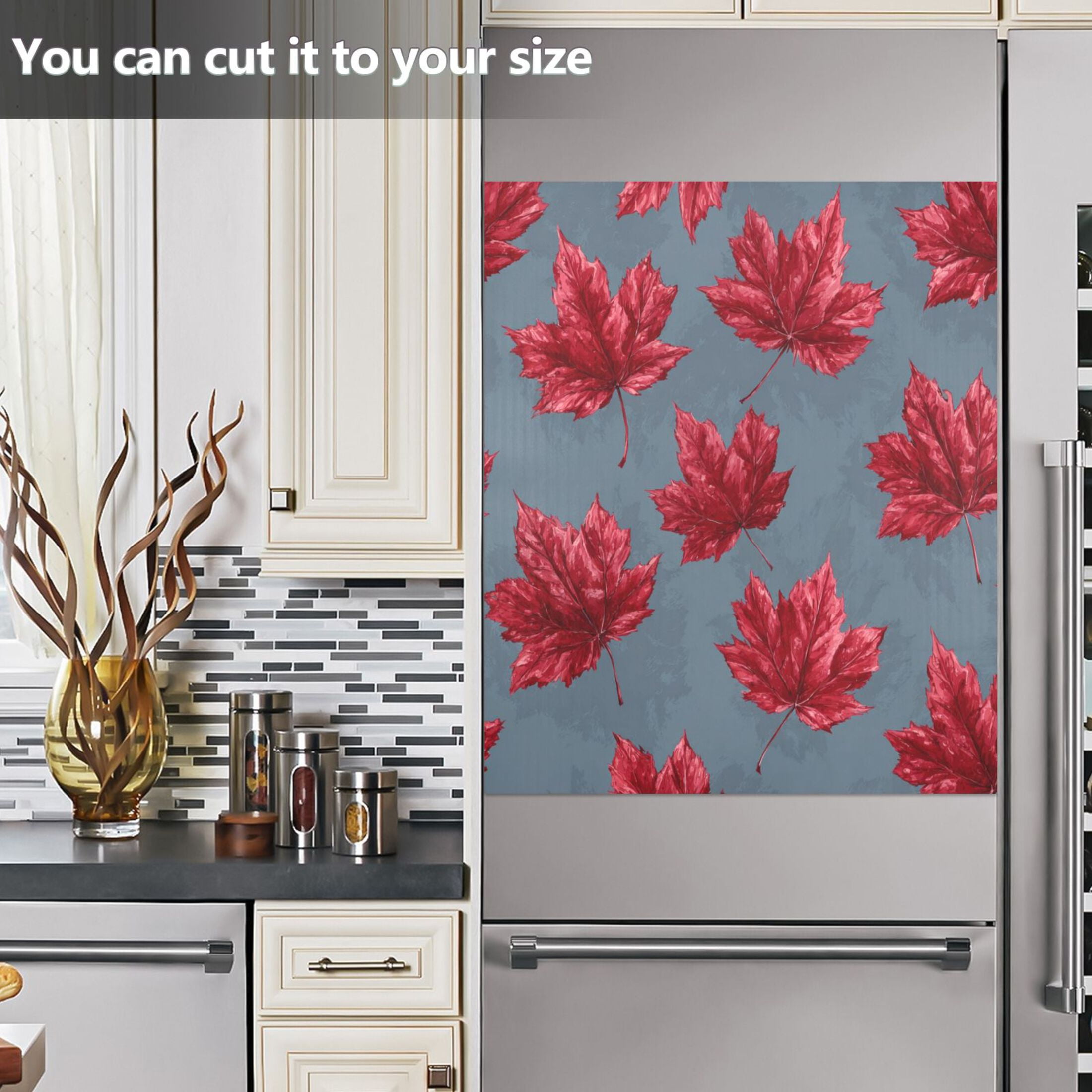Dishwasher Sticker Magnetic Dishwasher Sticker Magnetic Decorative Sticker Refrigerator Sticker Dishwasher Decorative Stickers Red Maple Leaf Cute
