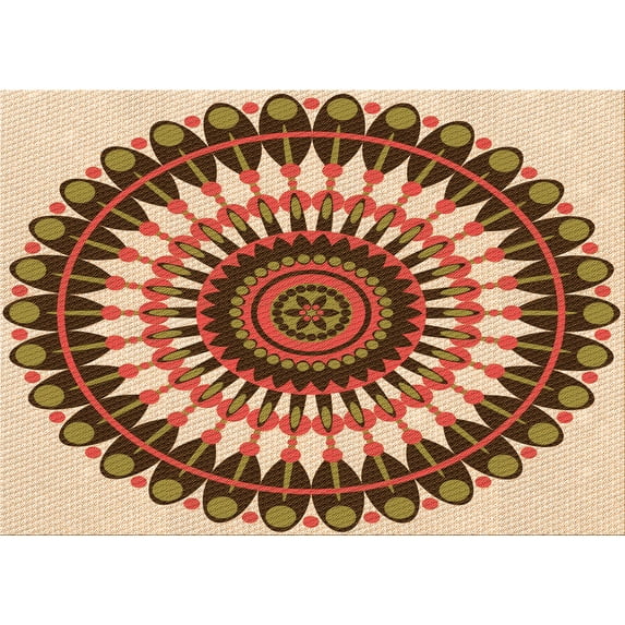 Ahgly Company Indoor Rectangle Patterned Tomato Sauce Red Area Rugs, 3' x 5'