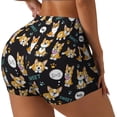thumbnail image 1 of Balery Cute Dogs Corgi Pantalones cortos de entrenamiento estampados para mujer, sin costuras, ajustados, para gimnasio, yoga, correr, deportes, ejercicio activo, fitness.-XX-Large, 1 of 8