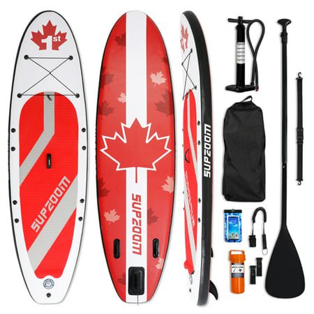 CoSoTower SUPZOOM Red Leaf Inflatable 10 6×32 ×6  SUP for All Skill Levels Everything Included with Stand Up Paddle Board  Paddle  Hand Pump  ISUP Travel Backpack  Leash  Waterproof Bag  Repair Kit