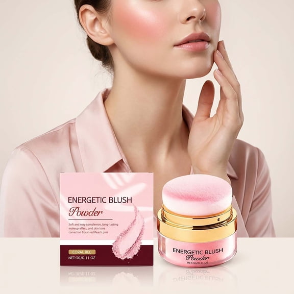 Loose Powder Air Cushion Blush,Micro-Shimmer Cheek Blusher,Natural Mineral Makeup,Beauty Blush Makeup For Highly Pigmented,Multipurpose All Day Wear Contouring And Highlighting