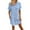 Blue, variant on Women's Casual V Neck Button Down Dress with Pockets Versatile Summer Fall Everyday Wear Relaxed Fit Work Party Outfits Womens Casual Trendy Midi Dresses