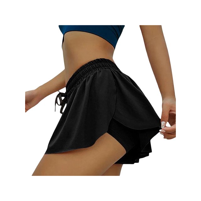 Jupe-short de Sport pour Femmes, Jupe Taille Haute Unie avec Short