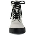 thumbnail image 3 of Soda Women Combat Army Military Motorcycle Riding Platform Boots Side Zipper FIRM-S White 11, 3 of 3