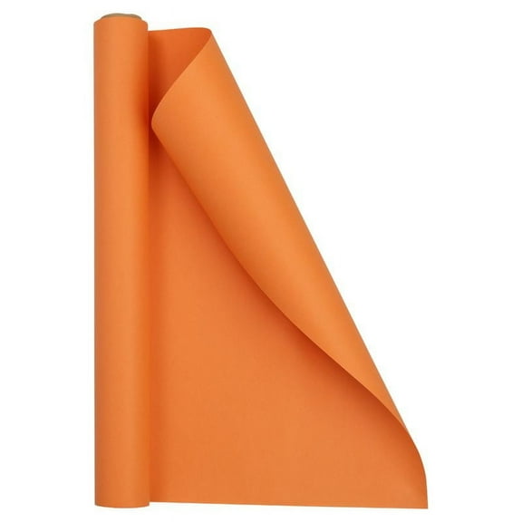 JAM Paper Matte Wrapping Paper, 26.3 Sq ft (17 in x 18 Ft), Orange, 1/Pack