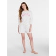 thumbnail image 3 of Joyspun Women's French Terry Knit Bridal Sleep Shorts, 3” Inseam, Sizes XS-3X, 3 of 6