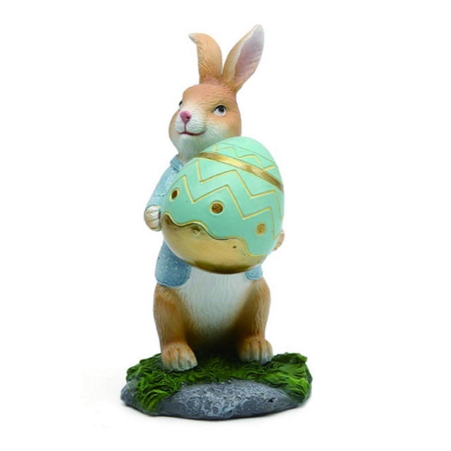 Figuritas de conejito de Pascua con zanahoria, estatua de conejo de resina, adornos artesanales, regalos de Pascua para niños