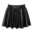 thumbnail image 3 of vastwit Kids Girls Shiny Metallic High Waist Pleated Skirt Athletic Jazz Hip Hop Dance Skater Skort Black M, 3 of 7