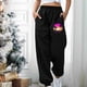 thumbnail image 5 of Ichuanyi liquidación de la cintura elástica para mujeres pantalones de entrenamiento de chándales impresos de moda con bolsillos con bolsillos ICHUANYI WER2023082208346, 5 of 6