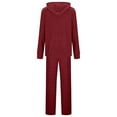 thumbnail image 4 of Travel Sets for Women New Loungewear Sets for Women Long Sleeve Hoodie Two Piece Outfits Drawstring Elastic Wide Leg Pants Sweatsuit Wine XL, 4 of 7
