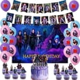 thumbnail image 2 of Disney Descendants 2 Theme Birthday Party Decoration Balloon Backdrop Cake Topper Party Supplies Baby Shower, 2 of 5