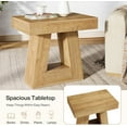 thumbnail image 5 of Tribesigns 24" Modern Side Table, 2-Tier Wooden End Table with Trapezoid Base, Small Nightstand for Living Room, Bedroom, Natural Wood Color (2), 5 of 5