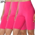 thumbnail image 2 of Diufon 3 Pack Yoga Shorts for Women Plus Size Solid Color Shorts High Waist Legging Shorts, 2 of 7