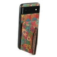 thumbnail image 2 of for Google Pixel 6a Luxury Premium PU Leather + TPU Case with 3 Card Slots, Kickstand Back Case Floral Pattern Skin-Friendly Shock-resistance Cover for Google Pixel 6a, Spring, 2 of 6