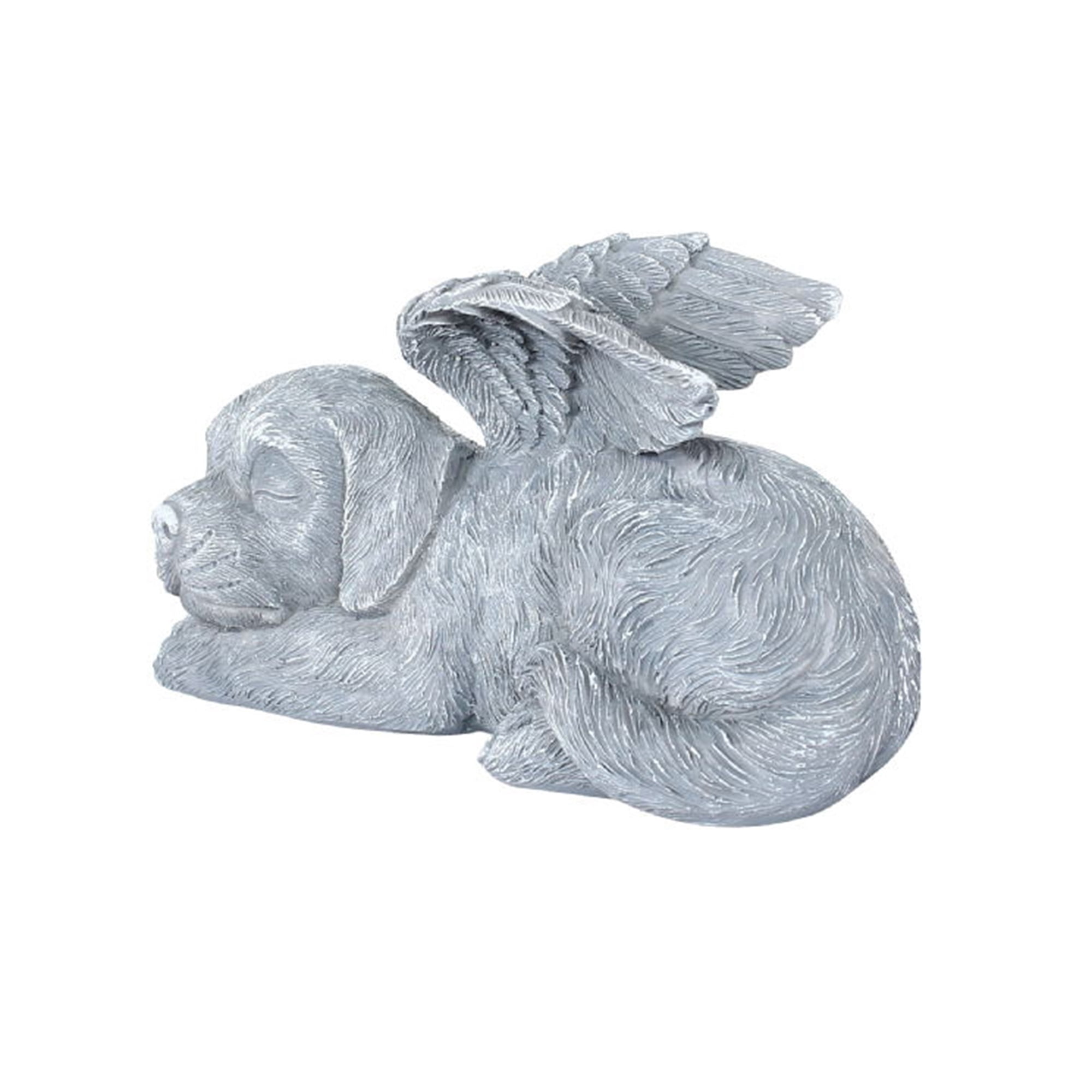 EYIIYE Resin Stone Sleeping Dog Cat Angel Pet Memorial Statue