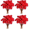 thumbnail image 2 of 200pcs Artificial Holly Berries Mini 10 mm Christmas Fake Berries with Wire Stems, Artificial Berry Fake Berry Stems Picks for Christmas Tree Decorations Wreath Craft Wedding Party Decor, 2 of 7