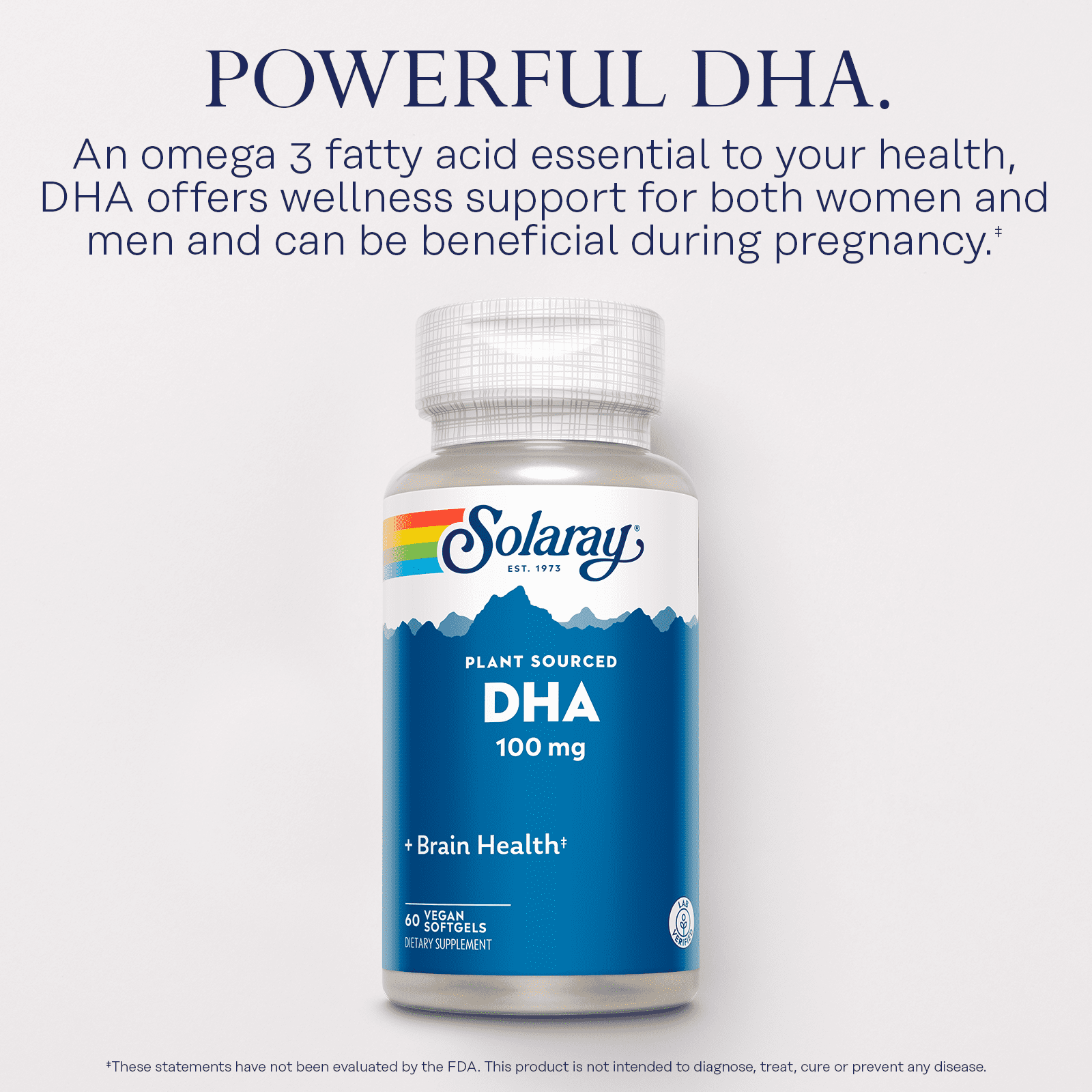 Solaray DHA Neuromins, Vegan Softgel (Btl-Plastic) 100mg 60ct