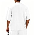 thumbnail image 5 of hotojiny Mens Casual T-Shirts Textured Classic Fit Half Sleeve Knit Tees Loose Crewneck Solid Color Tee Shirts S-3XL, 5 of 5