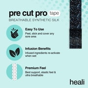 Heali PRO Kinesiology Tape, 20 Pre-Cut Strips, Synthetic Silk, Menthol, Blue, Pack of 1