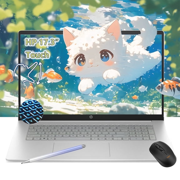 HP 17.3 Laptop Touchscreen, AMD Ryzen 5 130, 16GB RAM, 1TB SSD, Backlit Keyboard, Windows 11, FHD IPS Display, AI Copilot Key, Touchscreen Laptop HP for Business, College Home Office
