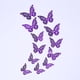 thumbnail image 1 of Pegatinas de pared de mariposas huecas en 3D, de imitación de metal morado brillante, para decoración de pared de sala de estar, 1 of 6