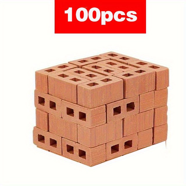 LOVEVER 100pcs Mini Cinder Blocks Realistic Fake Bricks Micro Building Blocks Micro Bricks Mini House Accessories for Mini Garden Landscape Model Architect Building Creative Gifts Christm