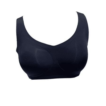 

BIMEI Seamless Mastectomy Bra for Women Breast Prosthesis with Pockets Sleep Bras Soft Daily Bras with Removable Pads Black XL