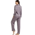 thumbnail image 6 of LONXU Womens Satin Pajama Set Long Sleeve Lounge Sets Two Piece Button Down Shirts and Pants PJs Soft Sleepwear Set Plus XS-XXXL, 6 of 7