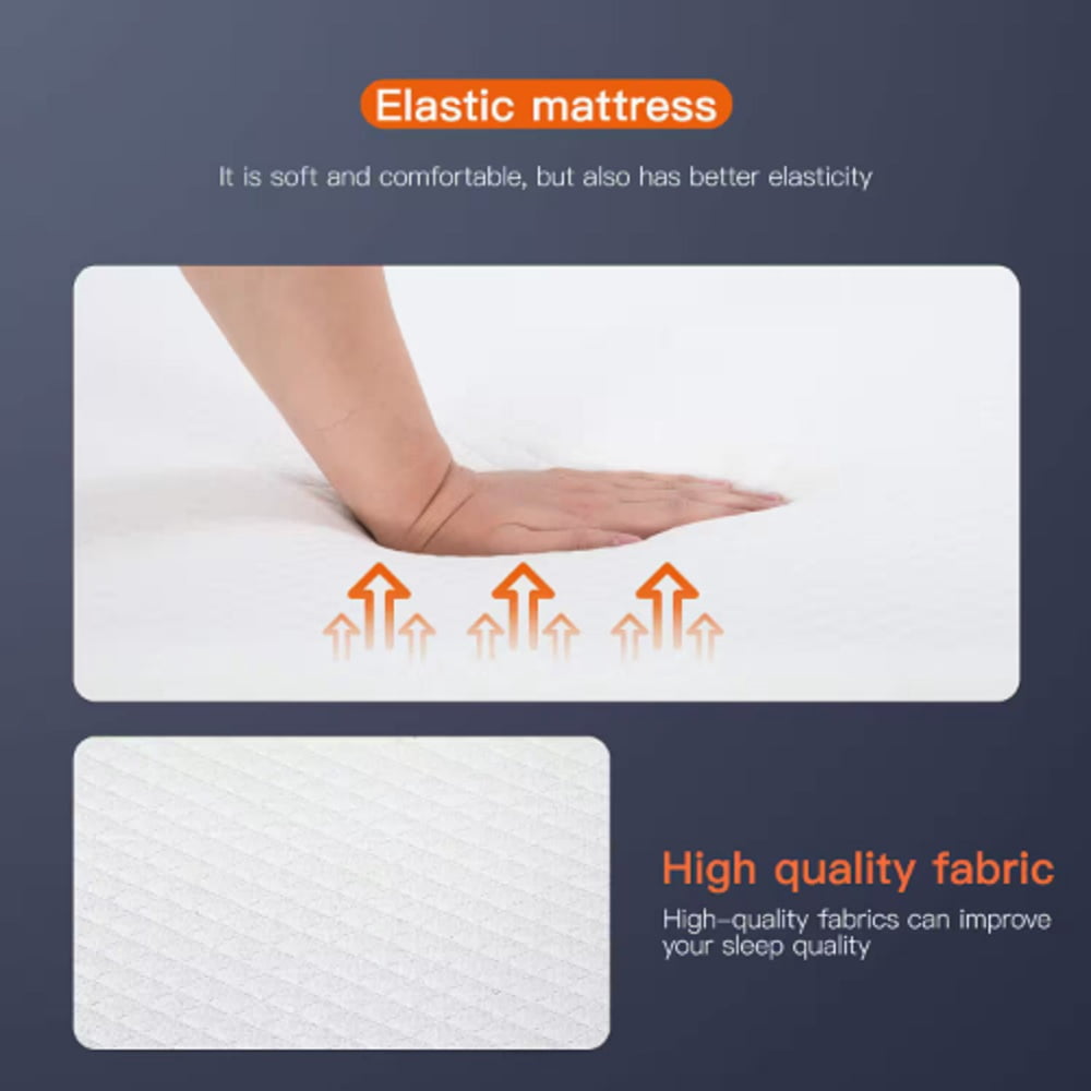 MEM-8T138-White Twin Gel Memory Foam Mattress Medium Firm 8 in. Bed-in-a-Box Mattress