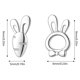 thumbnail image 4 of Y versátiles pendientes pendientes asimétricos de plata con forma de conejo y rábano, 4 of 8