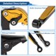 thumbnail image 4 of Palancas de freno y embrague cortas y largas para Kawasaki NINJA650R 09-16, palanca de freno ajustable de motocicleta, aleación de aluminio, mango tono dorado con extremo negro, 4 of 6