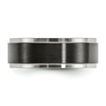 thumbnail image 3 of Stainless Steel Polished With Black IP-plated Brushed Center 8mm Band Size: 12; for Adults and Teens; for Women and Men, 3 of 4