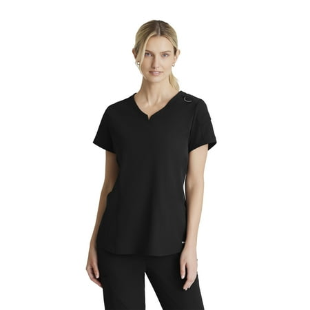 Skechers™ Vitality by Barco Aura Scrub Top for Women - Relaxed Fit, Curved V-Neck Medical Top, 3 Pockets, 4-Way Stretch Women's Scrub Top