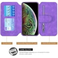 thumbnail image 2 of For Apple iPhone 14 Pro Max (6.7") Wallet Magnetic Detachable Zipper Pocket Leather Flip Pouch 7 Credit Card Slots Case Cover fit iPhone 14 Pro Max - Purple, 2 of 7