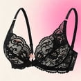 thumbnail image 2 of Iugvhana Women's Lace Bras Push-Up No Underwire Bra Wireless Adjustable Strap Lifting Up Bras Full Coverage Breathable Everyday Bra Black M, 2 of 5