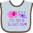 thumbnail image 3 of Inktastic My Nana Loves Me Cute Elephants Boys or Girls Baby Bib, 3 of 4