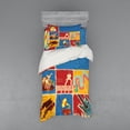 thumbnail image 2 of Ambesonne Retro Bedding Set 4 Pcs, Music Jazz Grunge Boho, Queen, Multicolor, 2 of 3