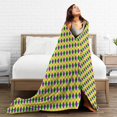 thumbnail image 5 of Kll Fleece Blanket Plush Throw Blanket Mardi Gras Purple Yellow Plaid,Soft Fuzzy Cozy Flannel Blanket For Couch Sofa Bed.(50"X40"), 5 of 9