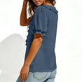 thumbnail image 6 of XuJwPNcy Blouses for Women Ruffle Dressy Casual Summer Short Sleeve Business Work Tops Trendy Spring V Neck Outfits, 6 of 7