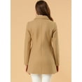 thumbnail image 5 of DARING DIVA Women's Peter Pan Collar Double Breasted Winter Trench Coat Khaki 3XL, 5 of 6
