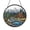 Acrylic 3.5 Inch, variant on Rustic Mountain Cabin Stained Glass Style Panel – Round Window Hanging