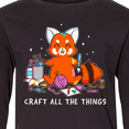 thumbnail image 4 of Inktastic Red Panda Craft All The Things Long Sleeve Youth T-Shirt, 4 of 5
